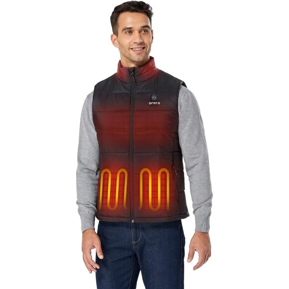 Men's Lightweight Heated Vest with USB-C Rechargeable Battery Puffer Classic He